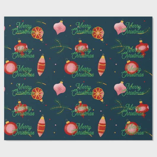 Stylish Dark Blue and Red Minimalist Gift Wrapping Geschenkpapier (Flach)