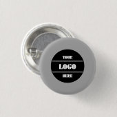Stylish Dark Gray Customizable Round Pinback  Button (Vorne & Hinten)