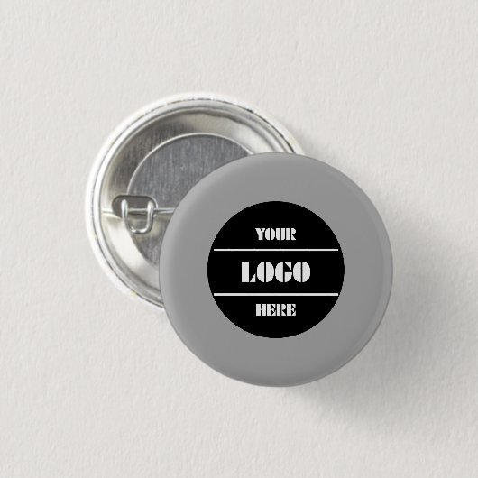 Stylish Dark Gray Customizable Round Pinback  Button (Vorne & Hinten)