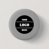 Stylish Dark Gray Customizable Round Pinback  Button (Vorderseite)