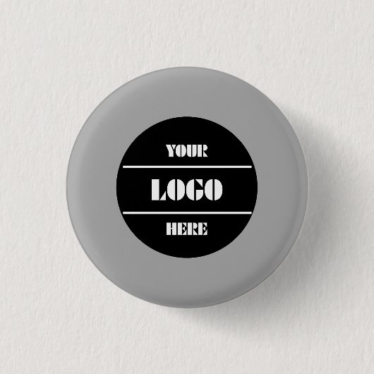 Stylish Dark Gray Customizable Round Pinback  Button (Vorderseite)