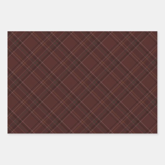 Stylish dark rich Christmas plaid holiday Geschenkpapier Set (Vorderseite 2)