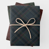 Stylish dark rich Christmas plaid holiday Geschenkpapier Set (Beispiel)