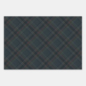 Stylish dark rich Christmas plaid holiday Geschenkpapier Set (Vorderseite)