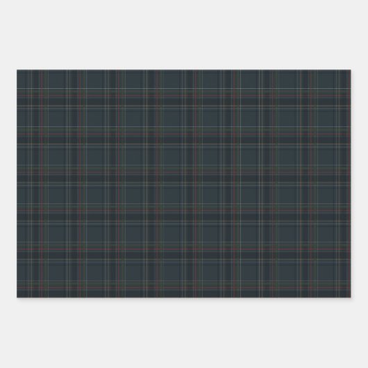 Stylish dark rich plaid Christmas holiday Geschenkpapier Set (Vorderseite)