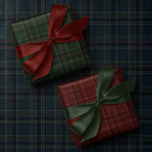 Stylish dark rich plaid Christmas holiday Geschenkpapier Set
