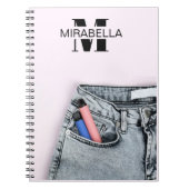 Stylish denim jeans retro beach notizblock (Vorderseite)