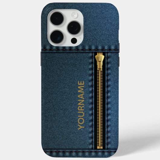 Stylish Denim mit Zipper Case-Mate iPhone Hülle (Rückseite)
