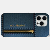 Stylish Denim mit Zipper Case-Mate iPhone Hülle (Rückseite (Horizontal))