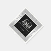 Stylish Diamonds Silver 60 th Wedding Anniversary Serviette (Ecke)