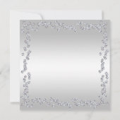 Stylish Diamonds Silver 60th Wedding Anniversary Einladung (Rückseite)