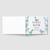Stylish Dinosaur Baby Shower White Gästebuch (Voll)