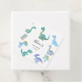 Stylish Dinosaur Baby Shower White Geschenkanhänger (Beispiel)