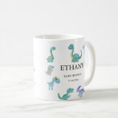 Stylish Dinosaur Baby Shower White Kaffeetasse (VorderseiteRechts)