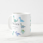 Stylish Dinosaur Baby Shower White Kaffeetasse (Vorderseite Links)