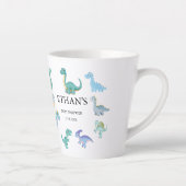 Stylish Dinosaur Baby Shower White Milchtasse (Rechts)