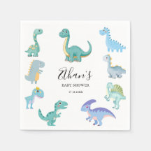 Stylish Dinosaur Baby Shower White