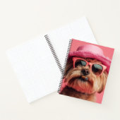 Stylish Dog in Pink Hat and Sunglasses Notebook Notizblock (Innenseite)