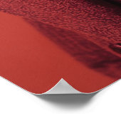 Stylish Dog Portrait in Red Poster (Ecke)