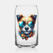 Stylish Dog With Glasses Colorful Modern Pet Art Dosenglas (Rückseite)
