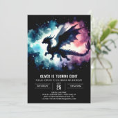 Stylish Dragon Birthday DIY Einladung (Stehend Vorderseite)