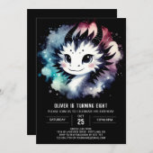 Stylish Dragon Birthday Editable Einladung (Vorne/Hinten)