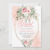 Stylish Dusty Pink Eucalyptus Bridal Shower Invite Einladung (Vorderseite)