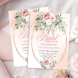 Stylish Dusty Pink Eucalyptus Bridal Shower Invite Einladung
