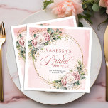 Stylish dusty pink floral greenery bridal shower  serviette<br><div class="desc">✅ For matching items search 218B in my collections ✅ Celebrate the bride with elegant rose gold, dusty pink, and blush floral bridal shower napkins featuring delicate boho greenery and eucalyptus accents. Perfect for romantic table décor, these stylish napkins add a soft, feminine touch to any bridal shower. Ideal for...</div>