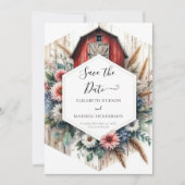 Stylish Editable Barnyard Wedding Save The Date (Vorderseite)