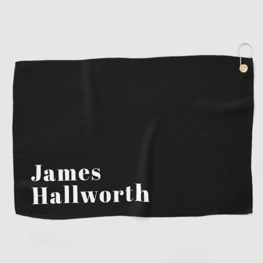 Stylish Editable Retro Modern Name (oder anderer T Golfhandtuch (Horizontal)