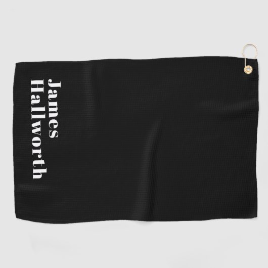 Stylish Editable Retro Modern Name (oder anderer T Golfhandtuch (Horizontal)