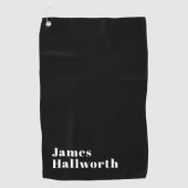 Stylish Editable Retro Modern Name (oder anderer T Golfhandtuch (Vorderseite)