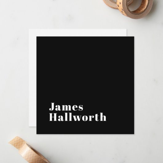 Stylish Editable Retro Modern Name (oder anderer T Mitteilungskarte (Vorderseite/Rückseite Beispiel)