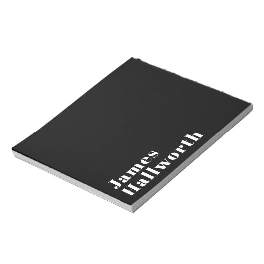 Stylish Editable Retro Modern Name (oder anderer T Notizblock (Rotiert)