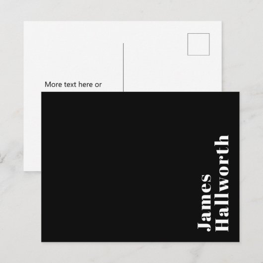 Stylish Editable Retro Modern Name (oder anderer T Postkarte (Vorne/Hinten)