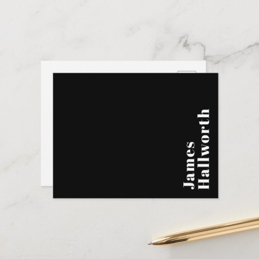 Stylish Editable Retro Modern Name (oder anderer T Postkarte (Vorderseite/Rückseite Beispiel)