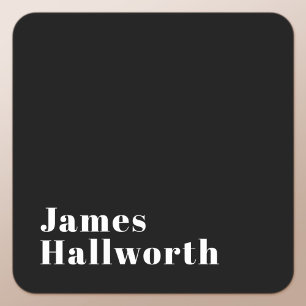 Stylish Editable Retro Modern Name (oder anderer T Quadratischer Aufkleber