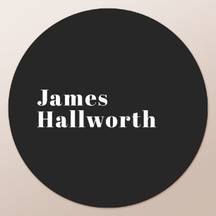 Stylish Editable Retro Modern Name (oder anderer T Runder Aufkleber