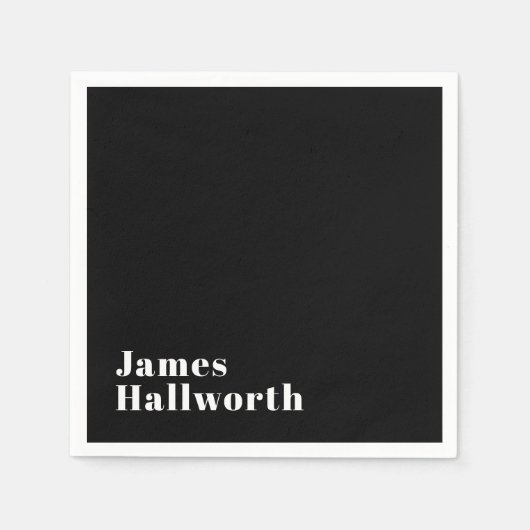 Stylish Editable Retro Modern Name (oder anderer T Serviette (Vorderseite)