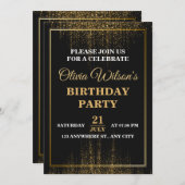 Stylish & Elegant Birthday Party Invitation Einladung (Vorne/Hinten)