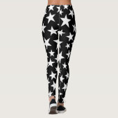  Stylish Elegant Black & White Stars  Leggings (Rückseite)