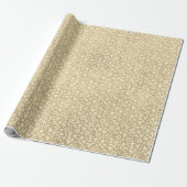 Stylish Elegant Chic Vintage Beige Floral Pattern Geschenkpapier (Ungerollt)