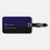 Stylish Elegant Männlich Blau Schwarz Gepäckanhänger (Rückseite horizontal)