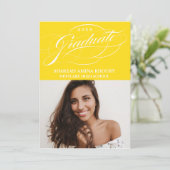 STYLISH ELEGANT SCRIPT 2 GRADUATE PARTY EINLADUNG (Stehend Vorderseite)