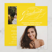 STYLISH ELEGANT SCRIPT 2 GRADUATE PARTY EINLADUNG (Vorne/Hinten)