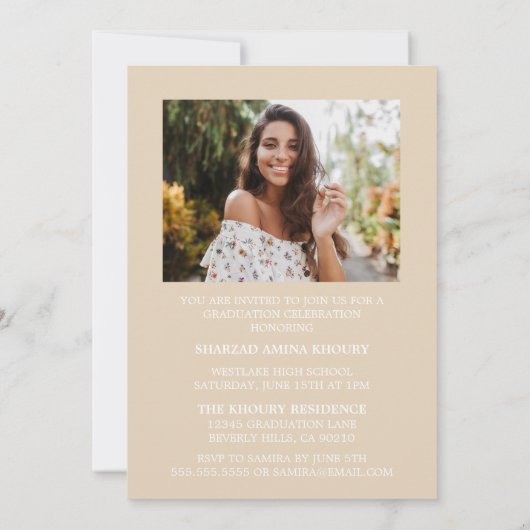 STYLISH ELEGANT SCRIPT 2 GRADUATE PARTY EINLADUNG (Rückseite)