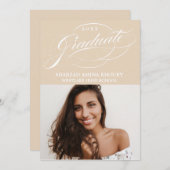 STYLISH ELEGANT SCRIPT 2 GRADUATE PARTY EINLADUNG (Vorne/Hinten)