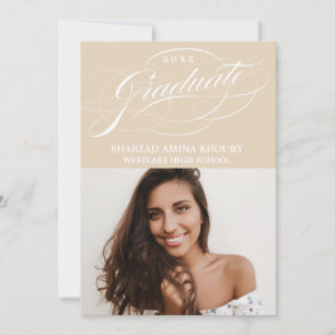 STYLISH ELEGANT SCRIPT 2 GRADUATE PARTY EINLADUNG