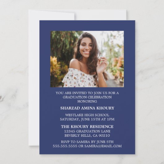 STYLISH ELEGANT SCRIPT 2 GRADUATE PARTY EINLADUNG (Rückseite)